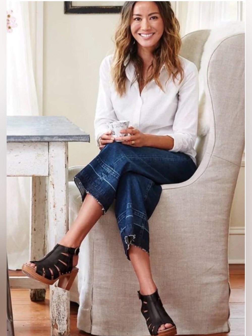 DANSKO Demetra Black Leather Heeled Boho Sandals